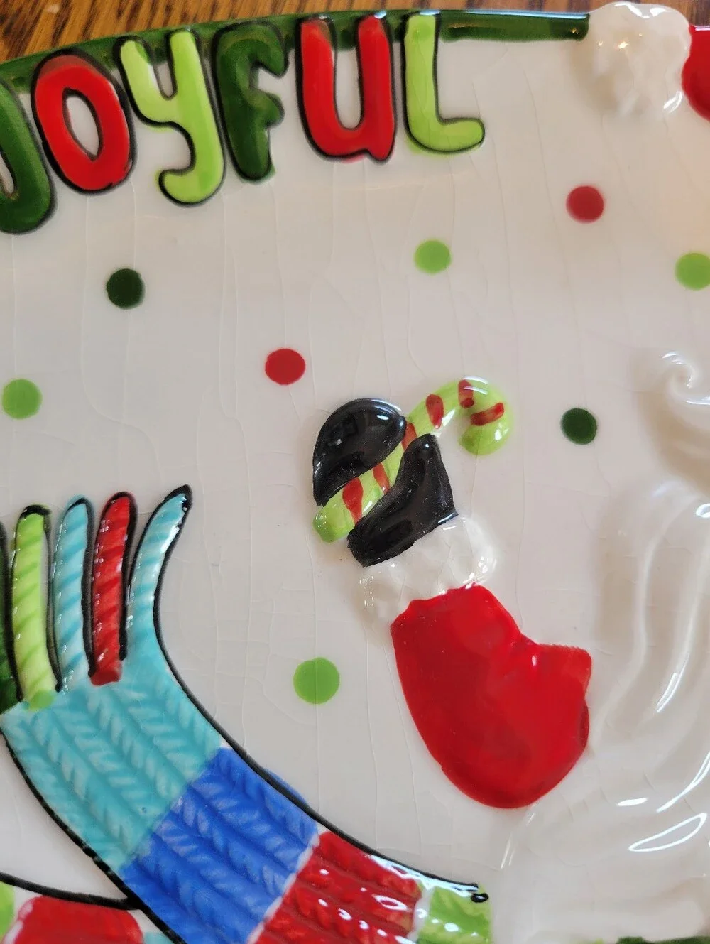 Fitz and Floyd Be Joyful Santa Claus Ceramic Serving Platter Holiday Christmas